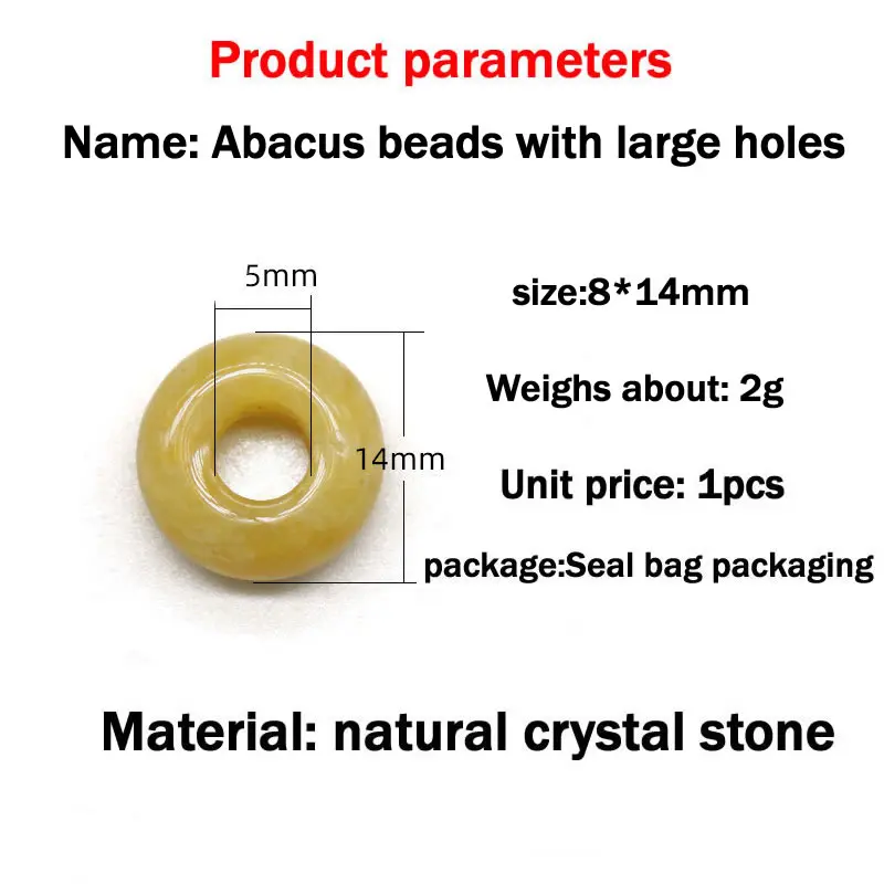Бусины с натуральным кристаллом бусины большим отверстием для изготовления