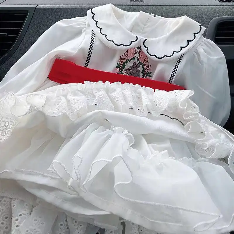 Осенние платья для девочек с цветами детское рождественское милое платье