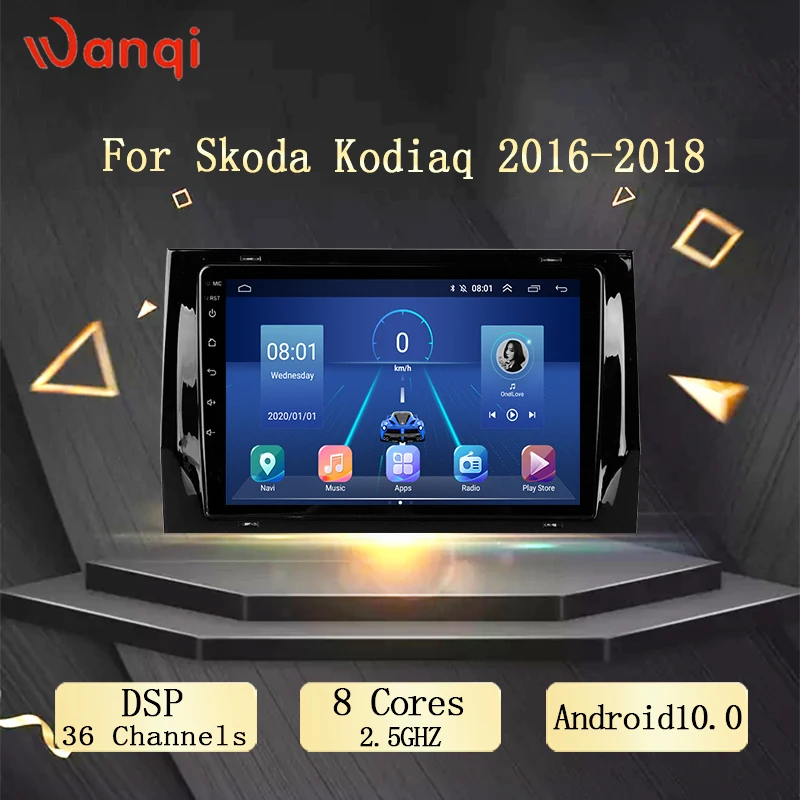 Wanqi 9 дюймов для Skoda Kodiaq 2016 2018 Android 10 0 Автомобильный GPS DSP AHD DVD Мультимедиа