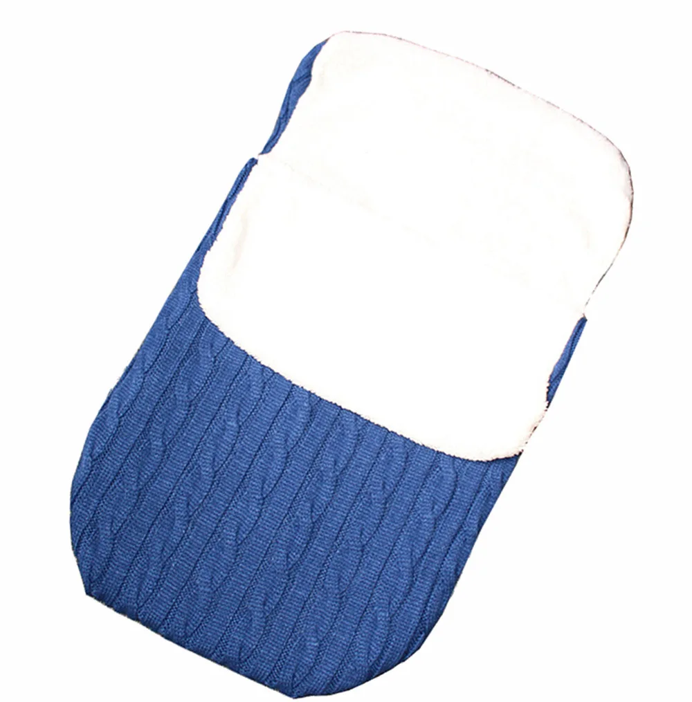 DR3637-Dark Blue Детские спальные мешки, конверт, зимняя теплая муфта для ног, одеяло для малышей, шерстяное спальное одеяло, вязаная Пеленка на кнопках, накидка для пеленания, накидка для коляски - Цвет: DR3637-Dark Blue