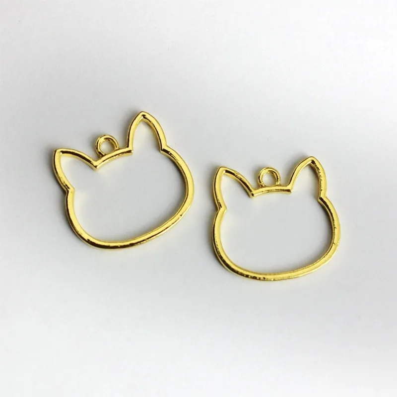 

Cat Head Open Bezel Charms for Resin Jewelry Kawaii Blank Bezel Pendent Frame Resin Craft Supplies Jewelry Findings Components