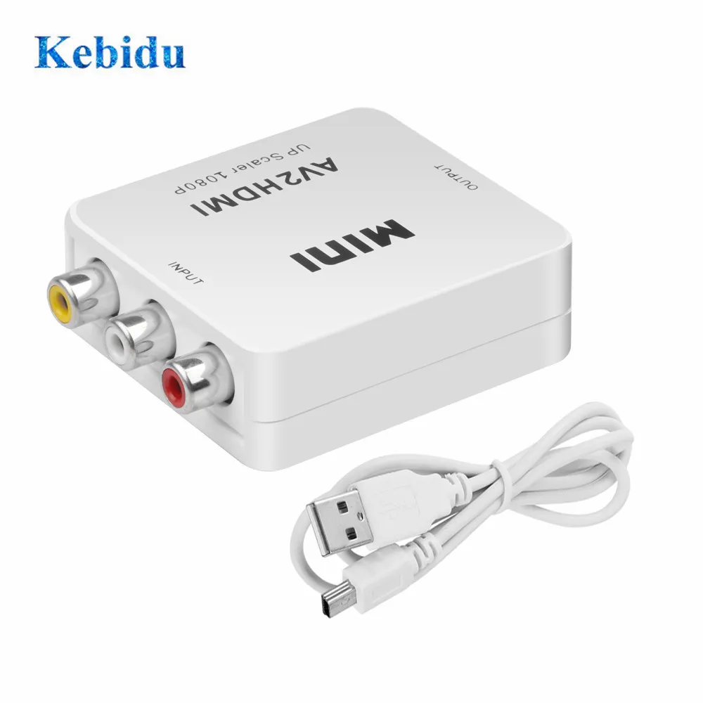 Kebidu RCA в AV 1080P Мини Композитный Аудио Видео адаптер конвертер HDMI Совместимость с