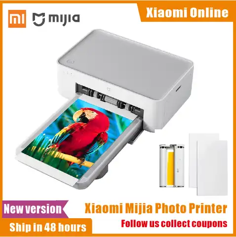 Фотопринтер Xiaomi Mijia Mi, 6 дюймов, высокое разрешение, автоматическая пленка, разные размеры, ID, фотографии, умный принтер, беспроводной принтер...