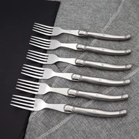 jaswehome 6pcs full tang stainless steel steak forks set tableware cutlery set meat fork dinner dessert fork fruit forks