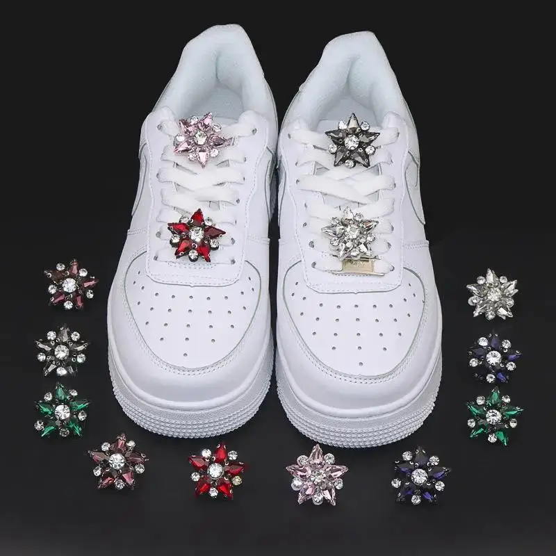 

2PCS Sale Shoes Buckle Croc Charms For Force One Sports Shoes Gemstone Style Sports Shoes Accessories Pretty Shoes Decorations