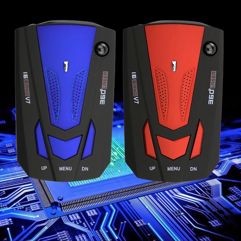 Антискоростной радар детектор для автомобиля светодиодный дисплей V7 голосовое