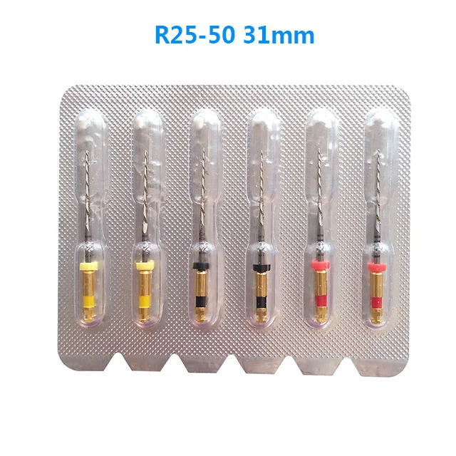 R25-50 31mm Стоматологические красные файлы Reciproc Reciprocing R25 Стоматологические ротационные файлы Эндодонтические файлы NITI Используются для стоматологического аппарата корневых каналов Эндо-инструмент - Цвет: R25-50 31mm
