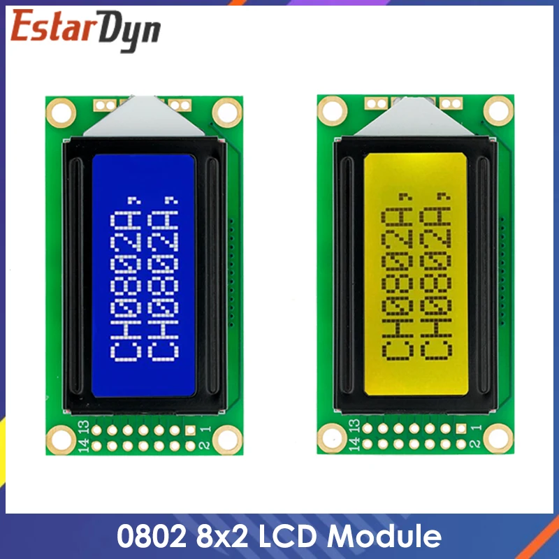 0802 LCD 8x2 символьный ЖК-дисплей модуль 5В LCM Синяя подсветка для Arduino | Электронные