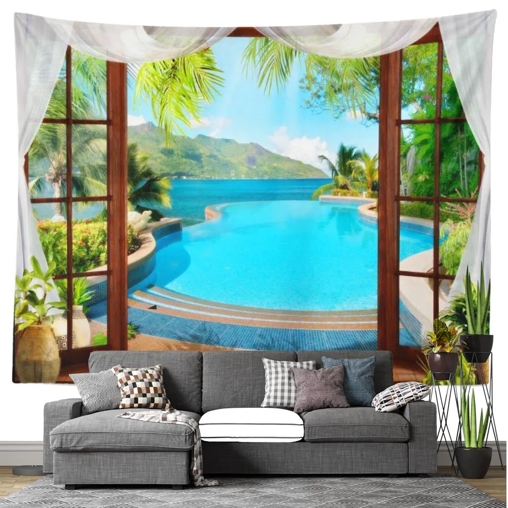 SepYue пляжный кокосовый пейзаж настенный гобелен настенное украшение в стиле