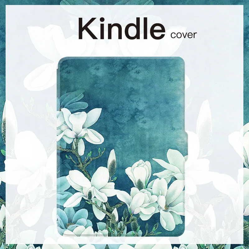 Из искусственной кожи на магнитной застежке чехол для Kindle Paperwhite 1/2/3 читалка(7th Gen2012/2013// выпуска) Авто Режим сна/Пробуждение - Цвет: Magnolia Flower