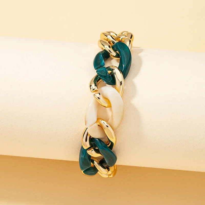 

2021 Cool Design simple fashion color patchwork bracelet women retro fashion bracelet jewelry Gift
