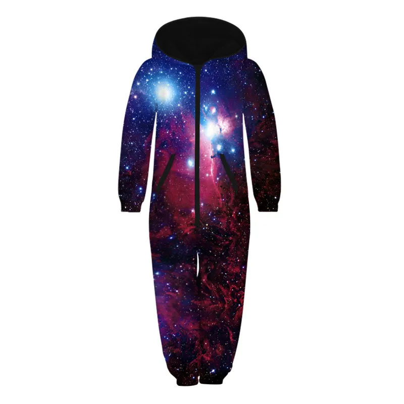 Raisvern Galaxy/детские комбинезоны с 3D принтом; комбинезоны унисекс с капюшоном и принтом; Свободный комбинезон с карманами для мальчиков и девочек; осень г