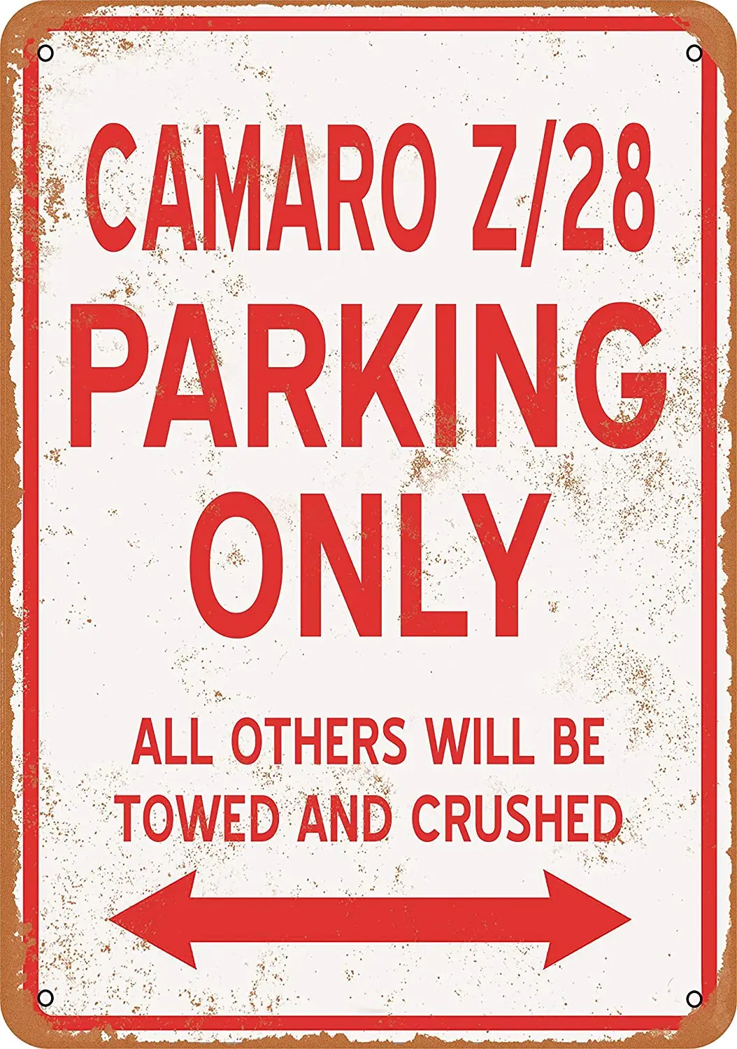 

WallColor 8*12 Metal Sign Camaro Z28 Parking ONLY Vintage Look
