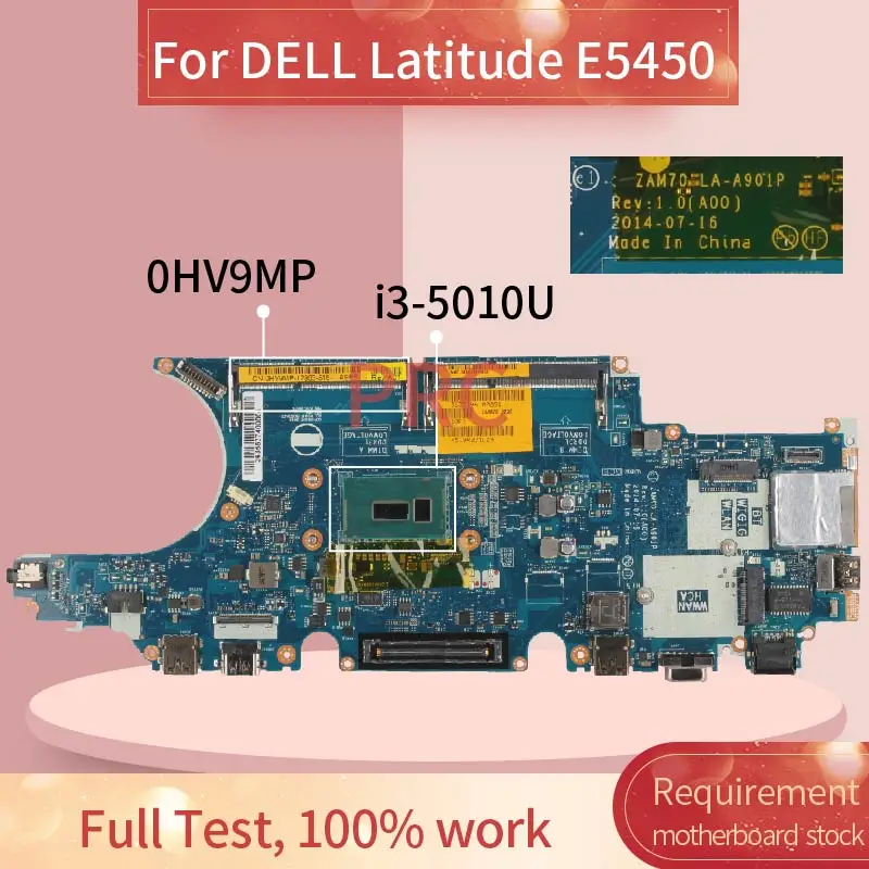 

CN-0HV9MP 0HV9MP для DELL Latitude E5450 i3-5010U Материнская плата ноутбука LA-A901P SR23Z DDR3 Материнская плата для ноутбука