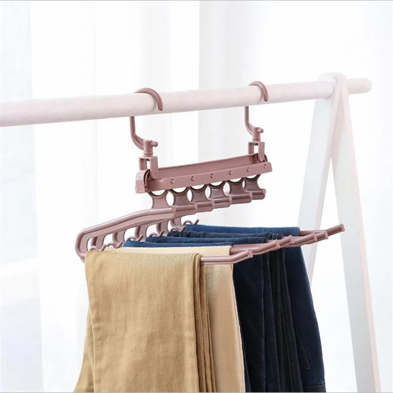 

Multifunctional Folding Clothing Rack Telescopic Multi-layer Pants Storage Rack Household Wardrobe Magic Pants Clip Hanger
