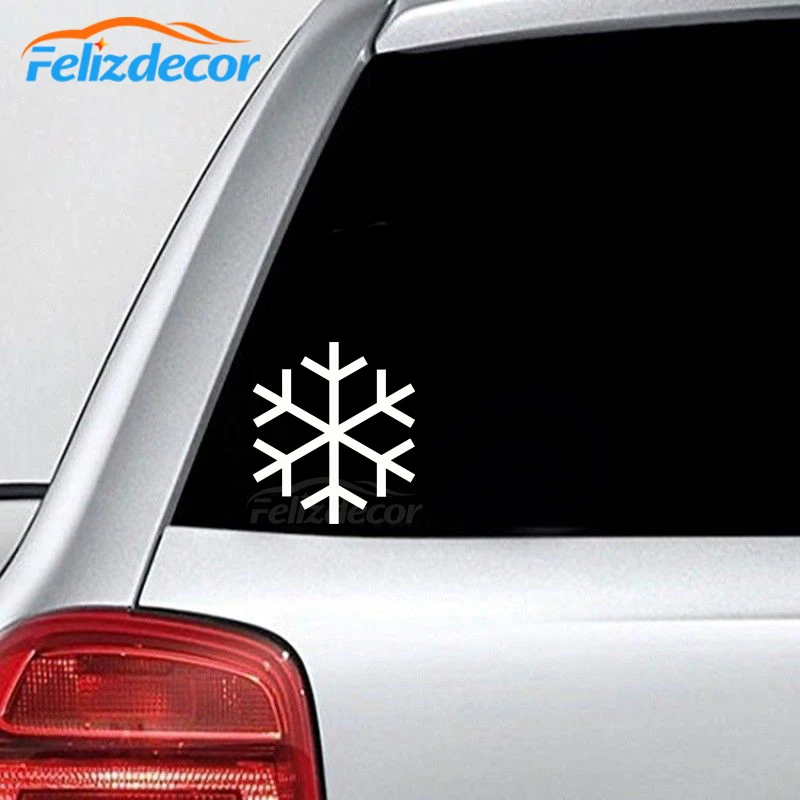 Простые рождественские наклейки в виде снежинки для автомобиля напоминания о
