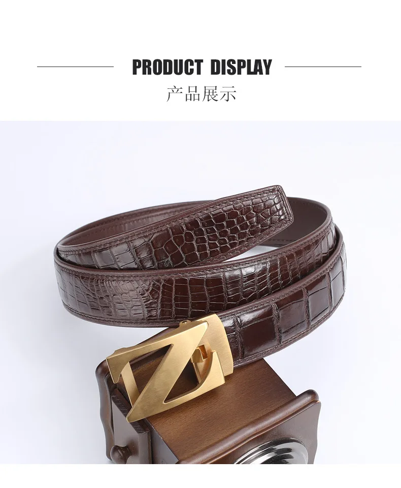 Black brown colors Genuine crocodile skins men belt top luxury quality crocodile skin men fashion belt