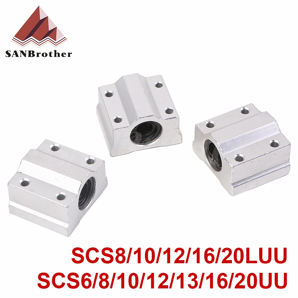 

4pcs Linear Motion Ball Bearing Slide Block Bushing SC8UU SCS8UU SC10UU SCS12UU SCS16UU SC20UU Linear Shaft CNC 3D Printer Parts