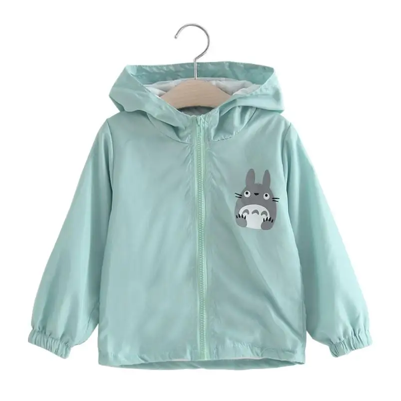 Куртка детская демисезонная на молнии с капюшоном и мультяшным принтом Тоторо