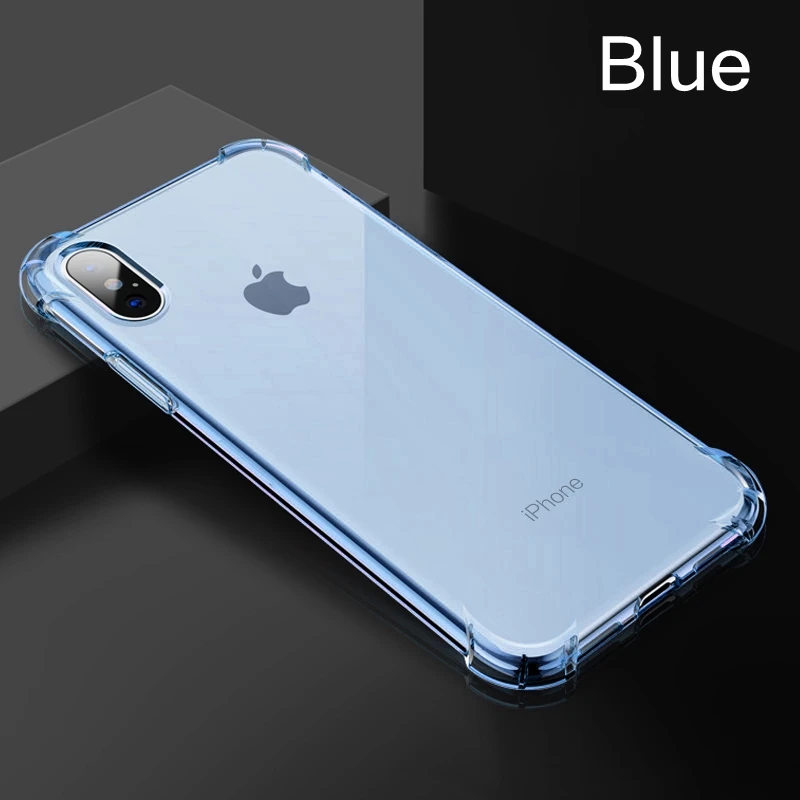 Противоударный Прозрачный чехол для iphone 11 Pro XS MAX XR X 10 7 8 6 6S Plus для samsung Galaxy S10 Plus S8 S9 Gasbag мягкий чехол из ТПУ - Цвет: Blue