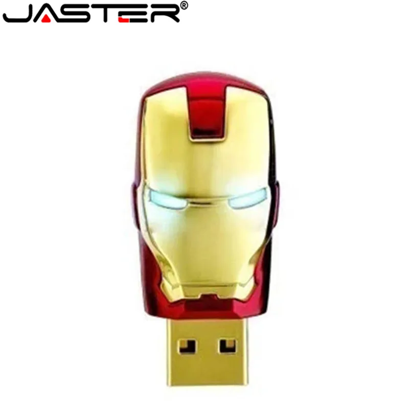 JASTER Cool Iron мужской ручной накопитель с красным светодиодный USB флеш-накопитель Симпсоны 4 ГБ 8 ГБ 16 ГБ 32 ГБ 64 Гб Флешка USB 2,0 Memoria Cle USB