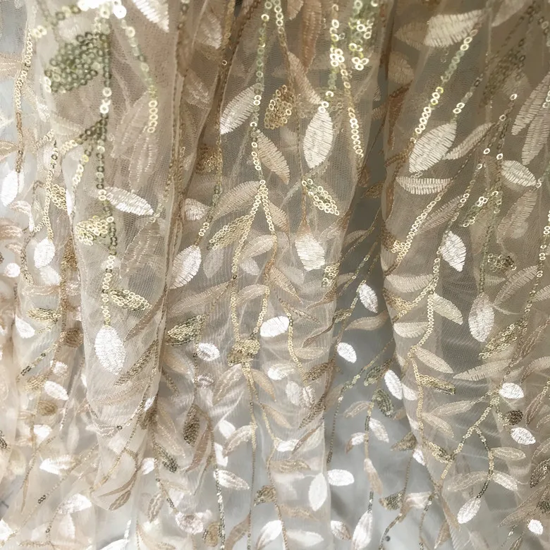 Красное шампанское золото черное синее Блестящее дерево листья вышитые кружева