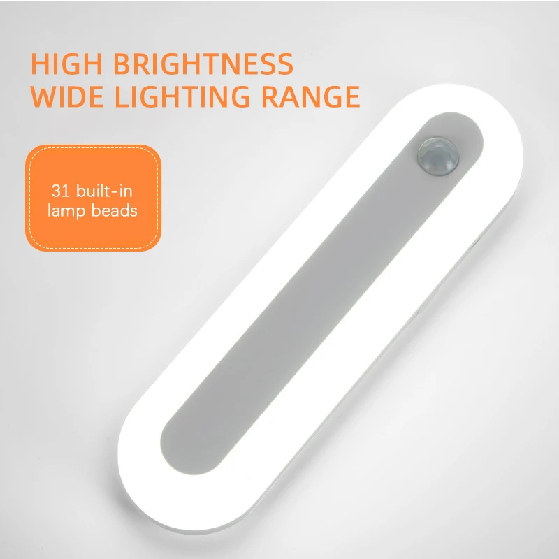 

New 1200mA Human Body Induction Lamp Led Charging Wireless Night Light Intelligent Automatic For Wardrobe Cabinet Light Strip