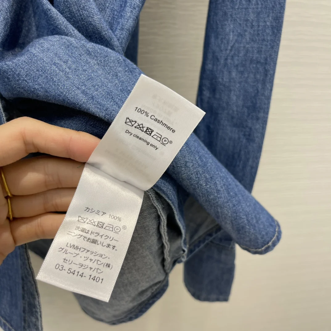 

2020 Fall Jean Shirts for Women High-end Brand Lapel Long Sleeve Oversize Jean Shirts Embroidery Pocket Loose Denim Shirts Lady