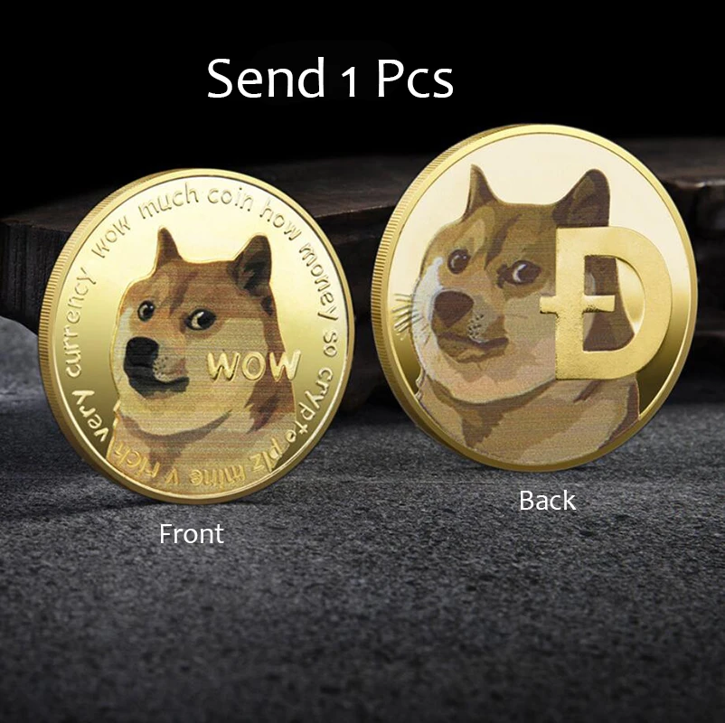 Забавные дожкойн цвета: золотистый серебристый Doge набор памятных монет Wow с