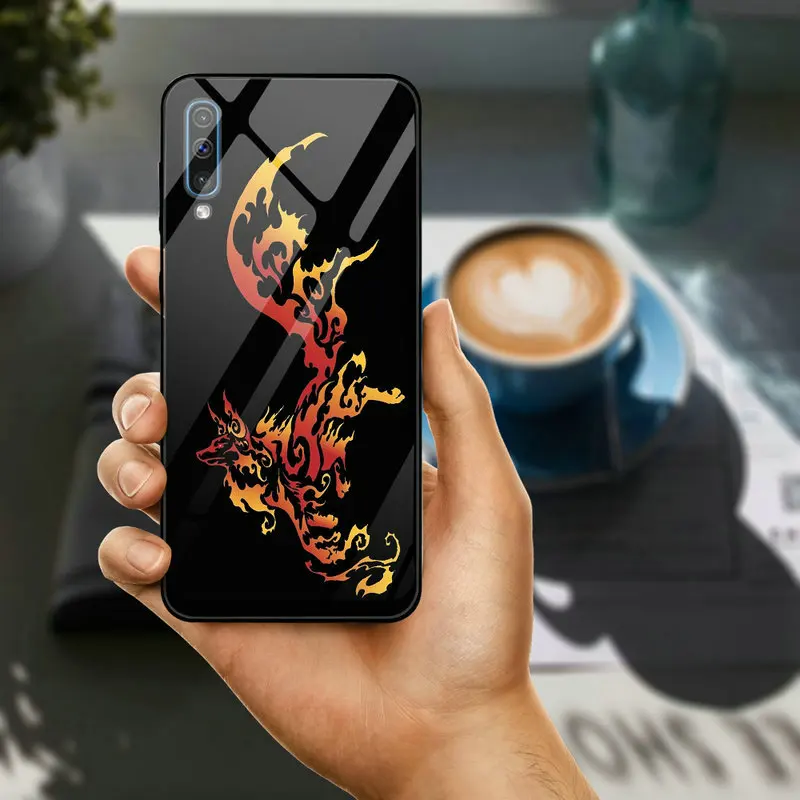 Tempered Glass Phone Cases for Samsung Galaxy A6 A8 A9 A10 A20 A30 A40 A50 A70 A80 A90 S8 S9 S10 Plus Lovely Cute Snow Fox | Мобильные