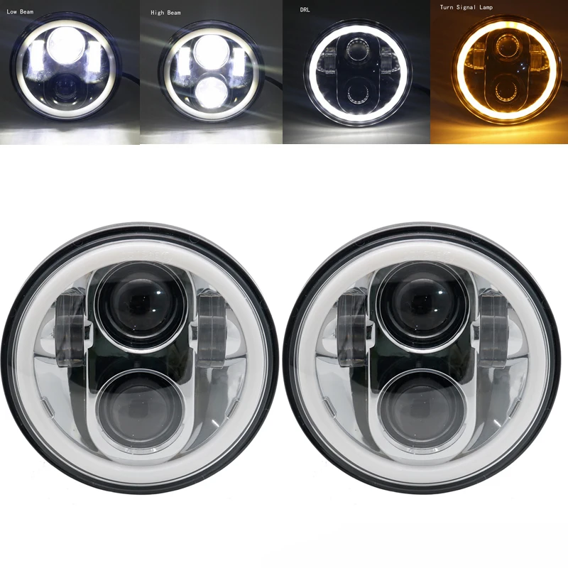 2pcs chrome 5 3/" Корпус мотоцикла ковш кронштейн держатель лампы крепление для Sportster 5,75 дюймов светодиодные фары для Dyna XL883 - Цвет: 2pcs chrome