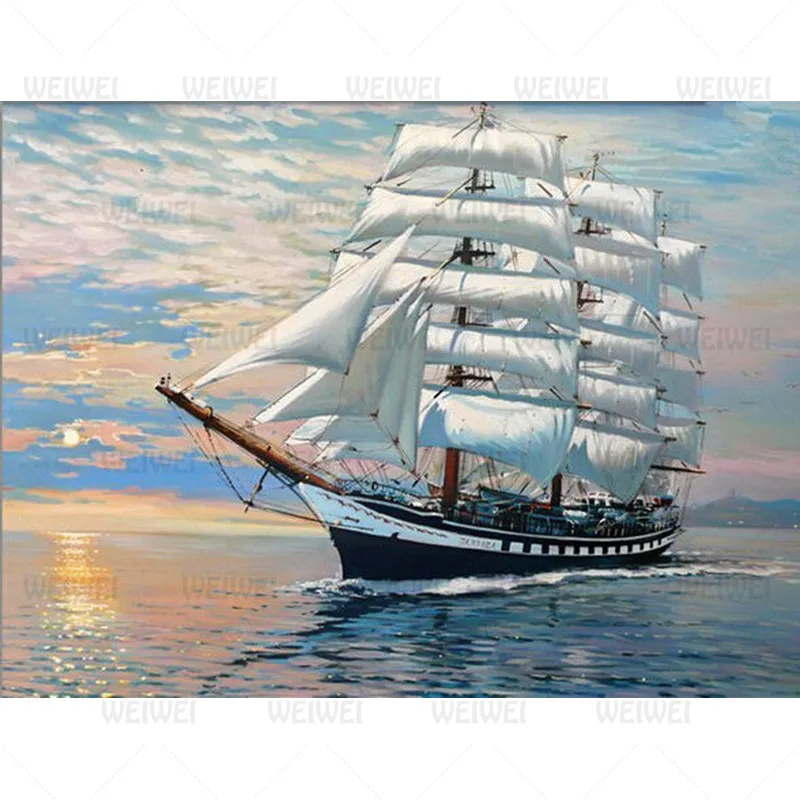 

Canvas Painting Wall Art Posters Sea and Sun Still Life Handmade Gift for Adult Unique Gift Home Living Room Decor Weiwei