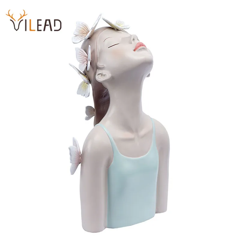

VILEAD Resin Craft Butterfly Girl Statue Living Room Bedroom Desktop Decoration Office Cafe Ornaments Nordic Interior Home Decor