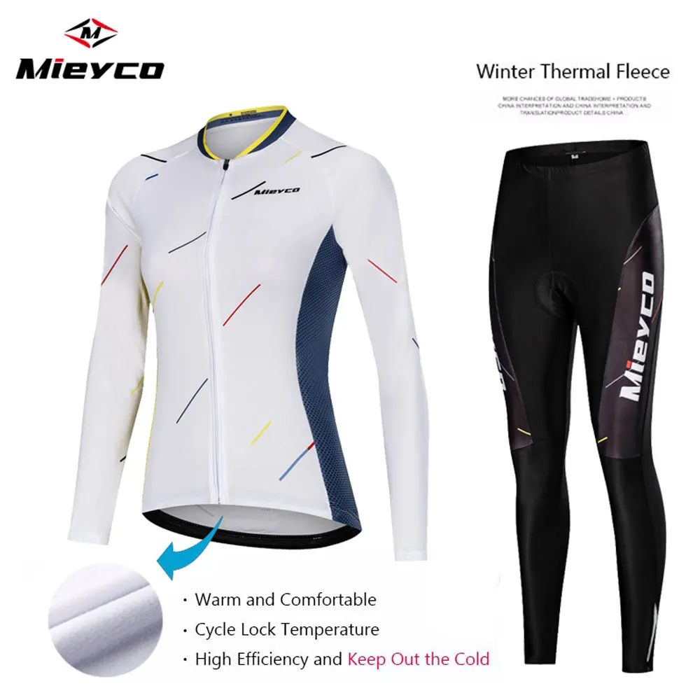 

Велосипедная одежда, зимний теплый флисовый комплект из Джерси для горных велосипедов, Женская велосипедная одежда с длинным рукавом, одеж...