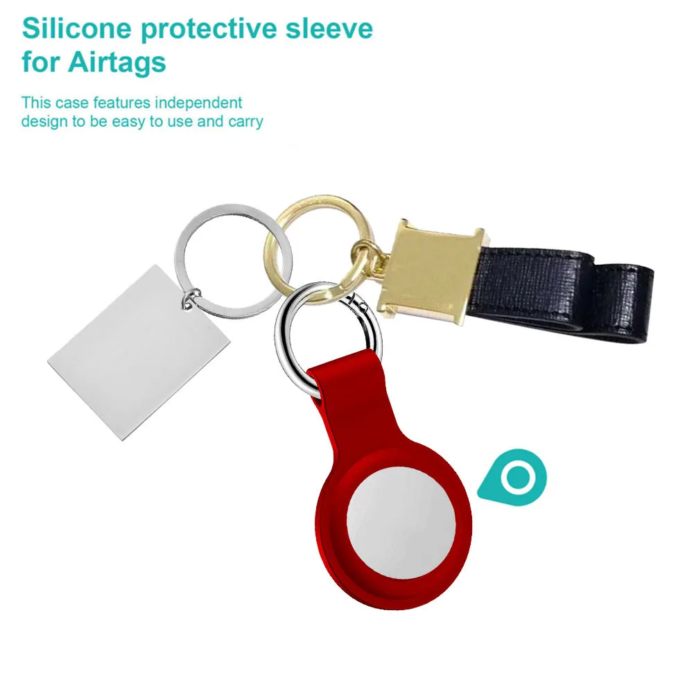 

2021 For Apple Airtags Liquid Silicone Protective Sleeve For Apple Locator Tracker Anti-lost Device Keychain Protective Sleeve