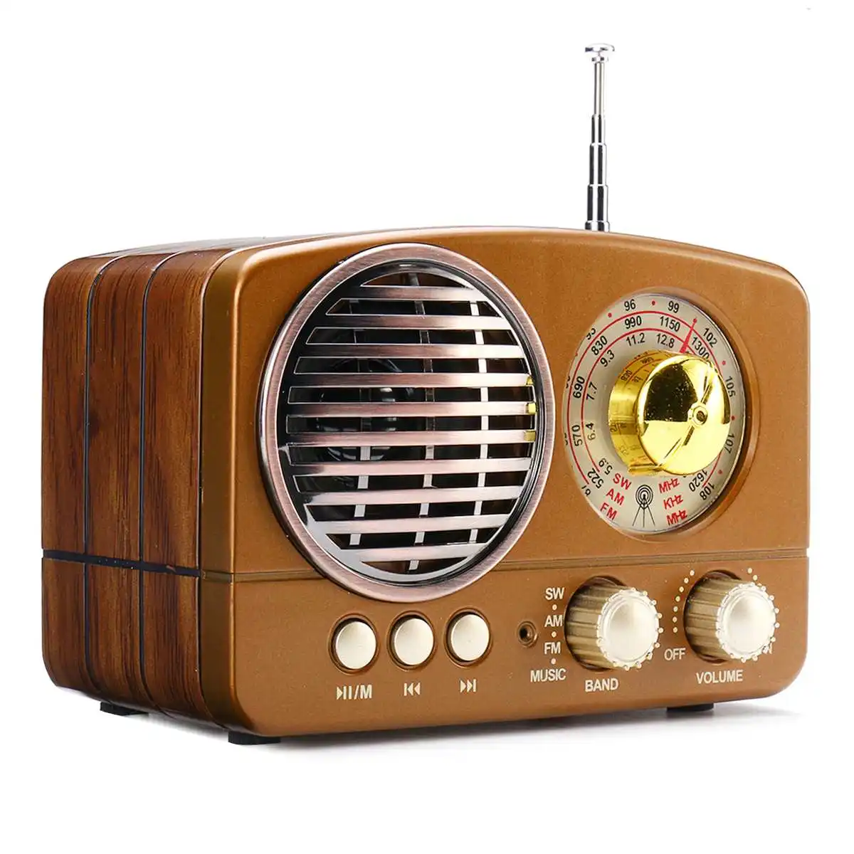 Портативный ретро-радиоприемник беспроводной bluetooth Hi-Fi динамик стереогарнитура