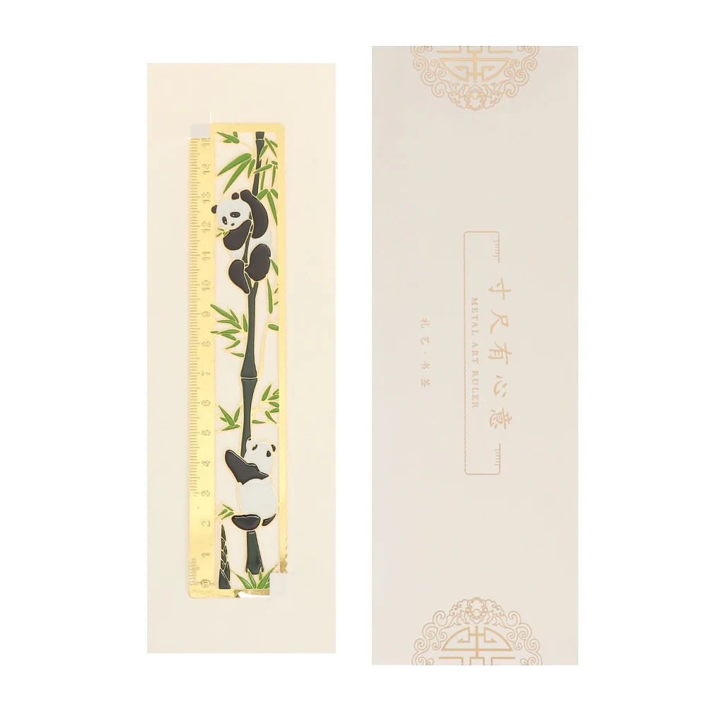 Новый китайский Стиль металлическая Закладка для книги панда полые линейки