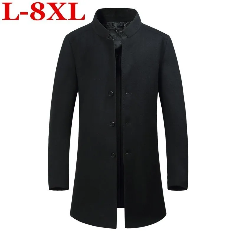 Новый размера плюс 8XL 7XL 6XL двусторонний шерстяное пальто Зимние теплые толстовки