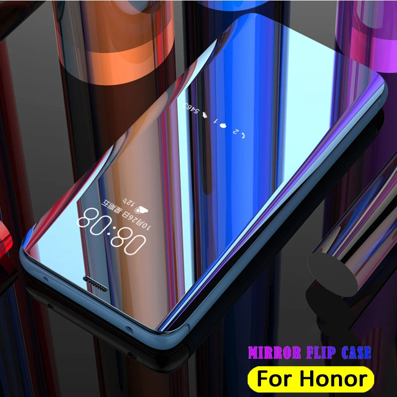Прозрачный зеркальный флип чехол для Huawei Honor 8 X умный с подставкой сотового