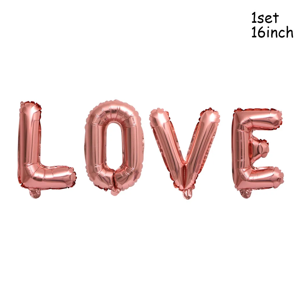 16inch love set 10 шт./лот, 18 дюймов, розовое золото, сердце, фольга, шары, свадьба, день рождения, вечеринка, декор для детского душа, принадлежности, подарки на день Святого Валентина - Цвет: 16inch love set