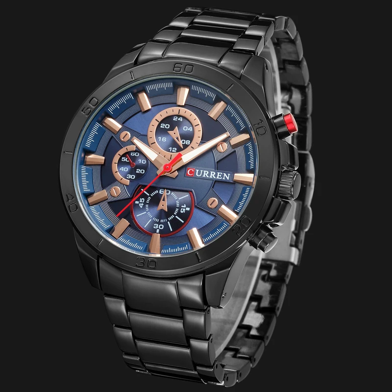

CURREN Top Brand Mens Watches Fashion Analog Military Sports Full Steel Waterproof Wrist Watch Male Clock Reloj Hombre