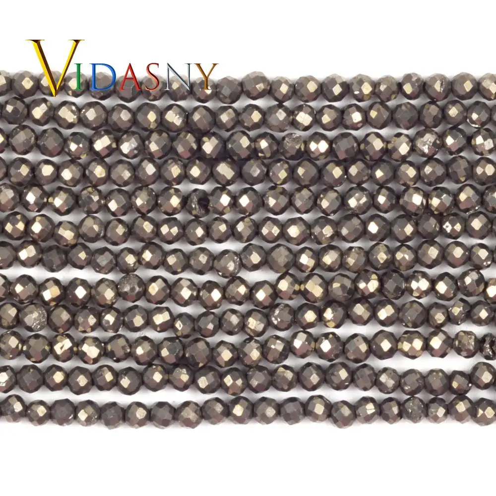 Натуральный Камень Ограненный Пирит драгоценные камни Diy ожерелье аксессуары 2-4 5