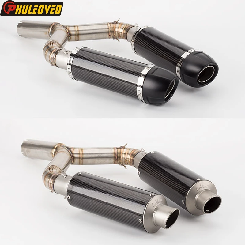 Motorcycle for Aprilia SHIVER 750 2008-2016 Exhaust System Dual Link Pipe Carbon Motorbike Muffler Escape for Aprilia Motorcycle