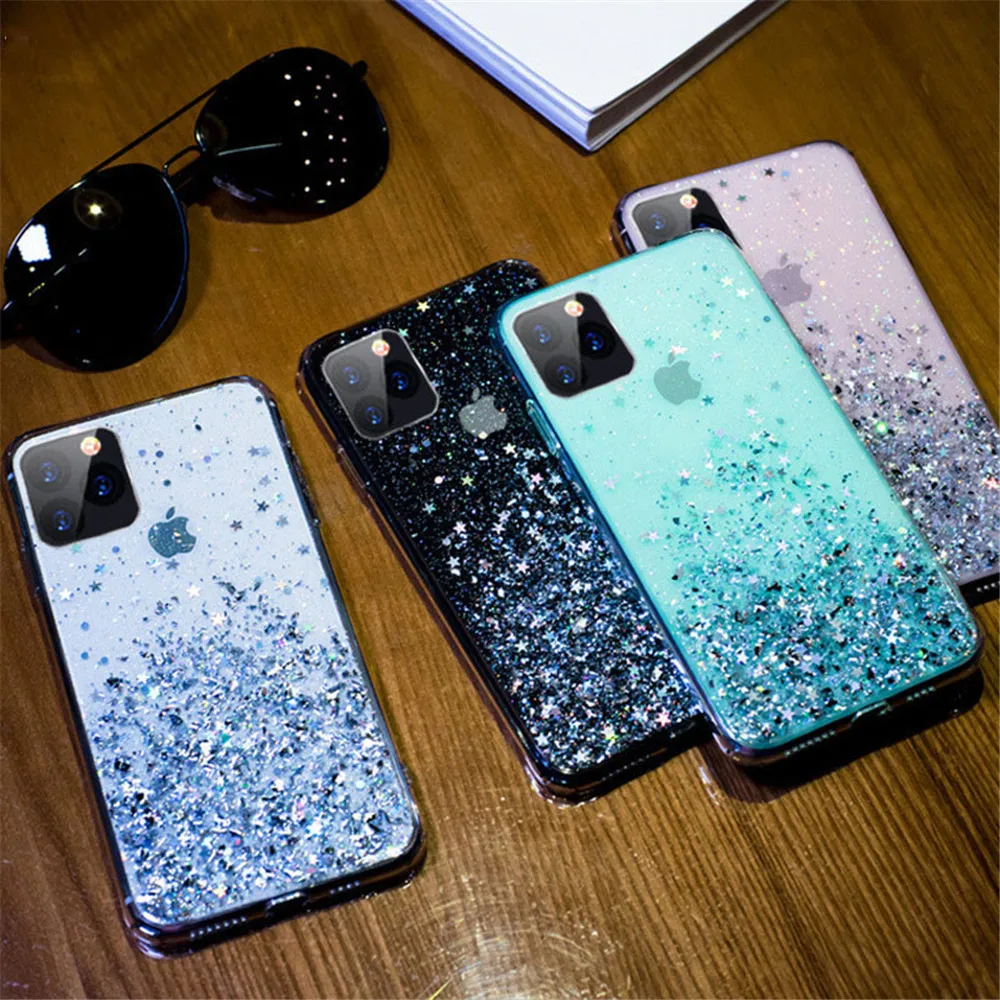 Роскошный шикарный чехол для iPhone 11 Pro Max XR X Xs 8 7 6 6S Plus 8Plus блестящий мягкий