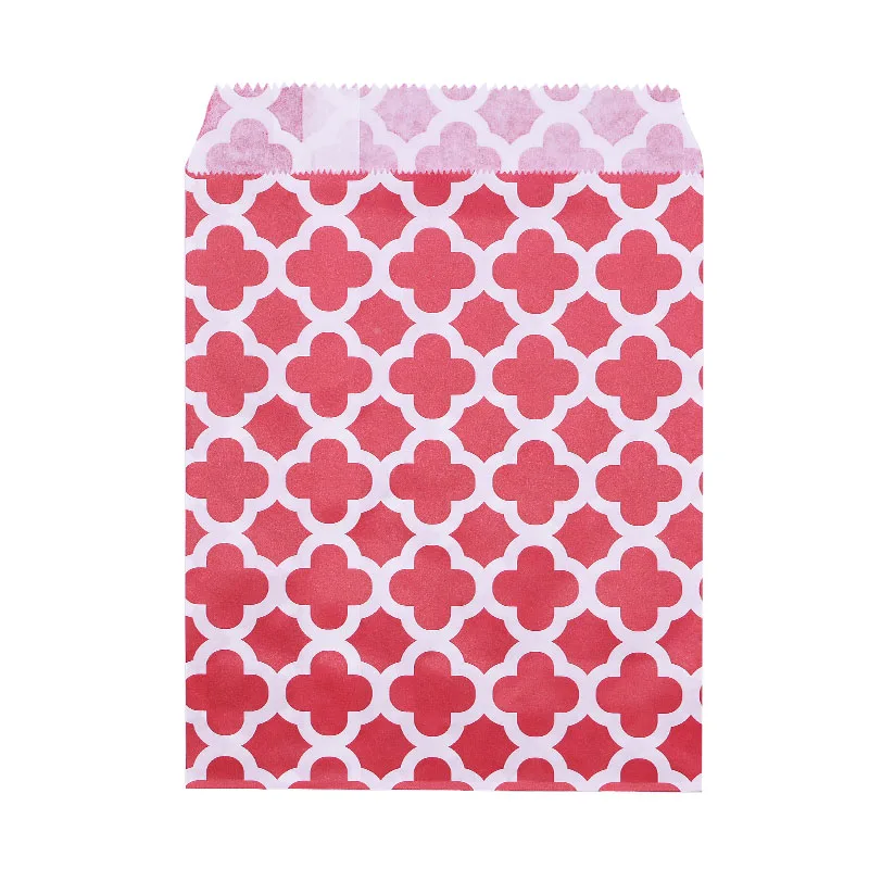 PB01 25/50pcs 18*13cm Kraft Paper Bags Wave Stripe Dot Gift Bag for Wedding Birthday Candy Snack Bag Festival Party Wrapping Supplies - Цвет: PB01