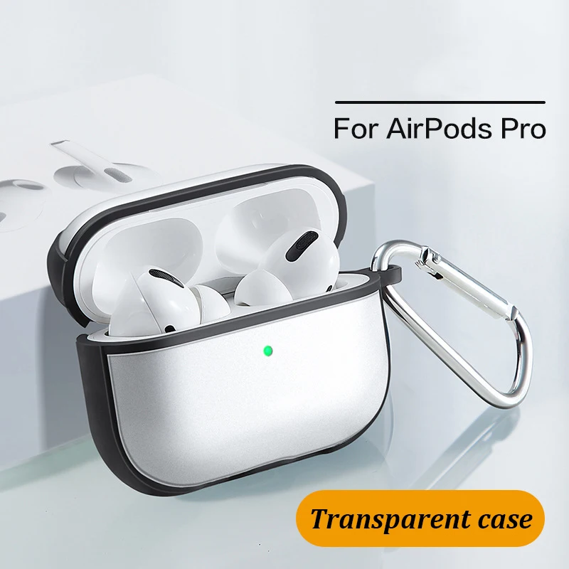 Прозрачный чехол для Apple Airpods Pro матовый прозрачный AirPods 3 аксессуары с брелоком