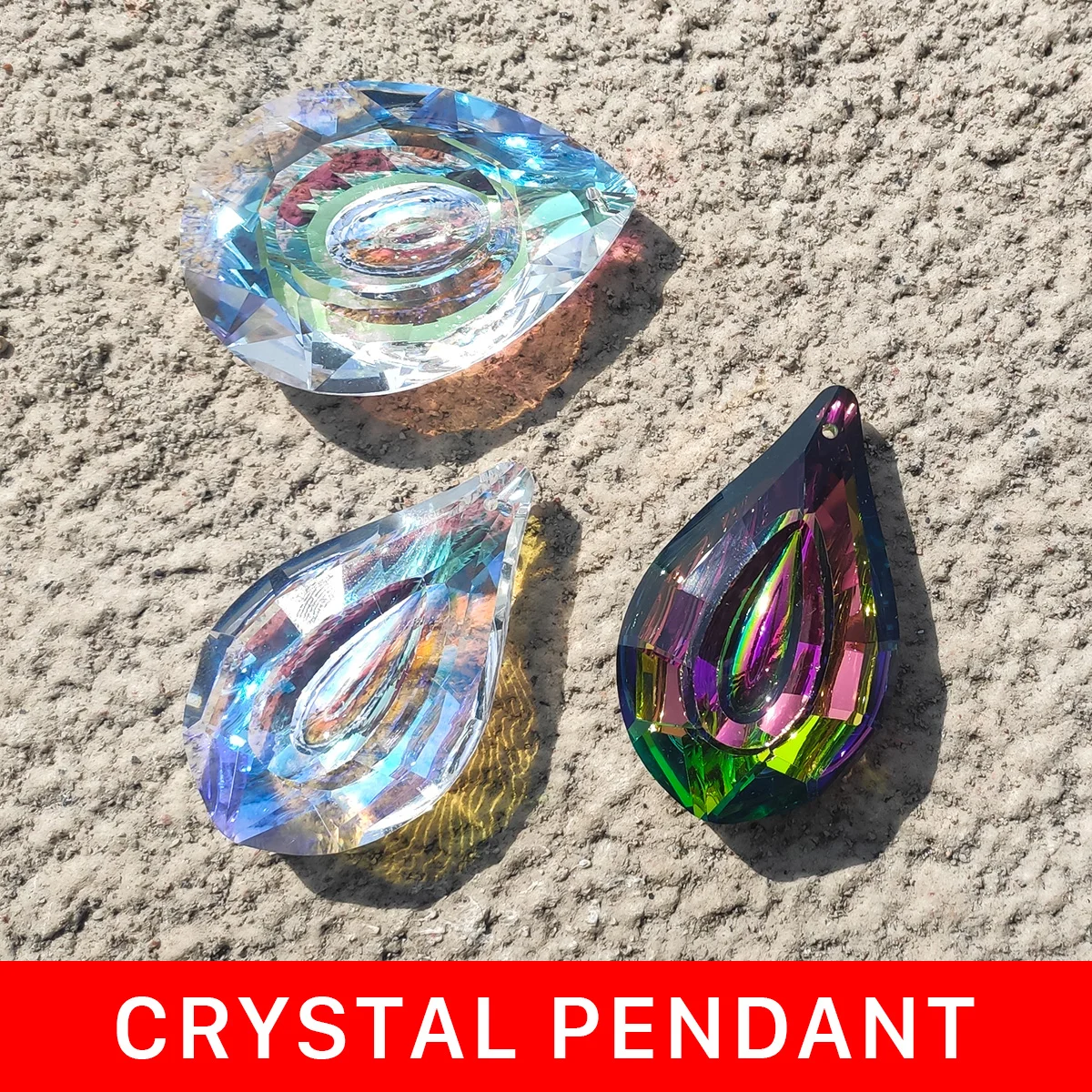 Подвесные кристаллы призмы Ловец Солнца для украшения окон 76 мм AB-цвет детали