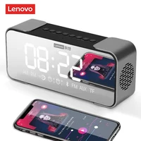 lenovo l022 bluetooth speaker radio alarm clock radio digital alarm clock diy ringtone one click snooze bt call speaker fm radio