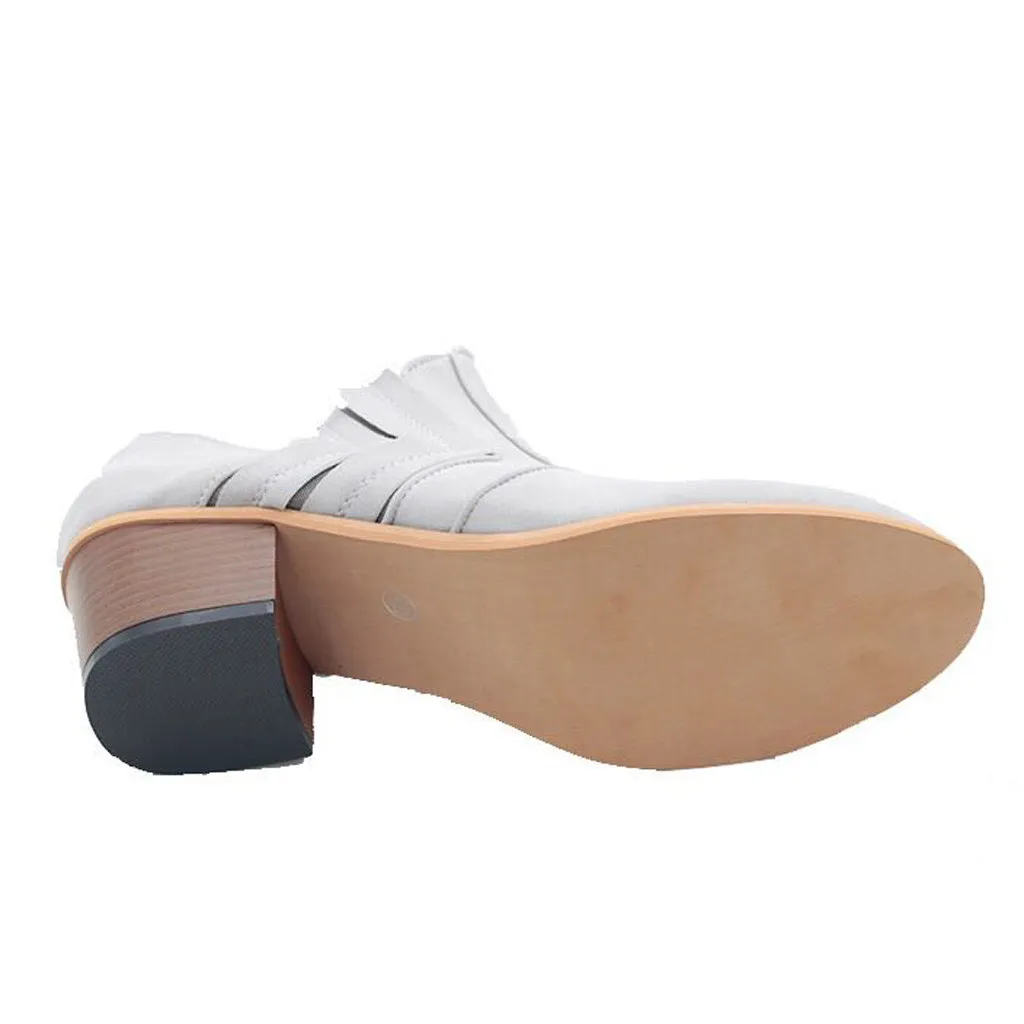 Женские ботинки Модные однотонные на танкетке для отдыха с круглым носком