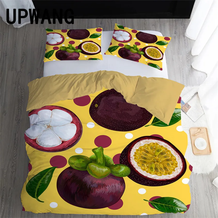 UPWANG 3D комплект постельного белья Mangosteen с фруктовым принтом